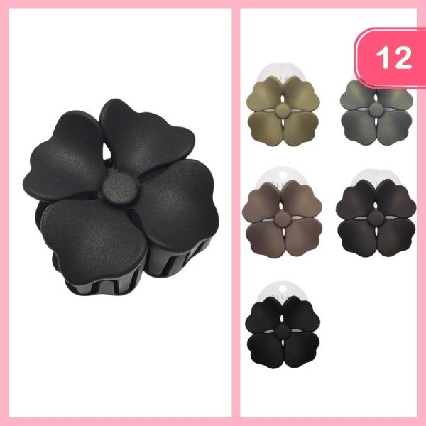MATTE FLOWER HAIR CLAW CLIP (12 UNITS)