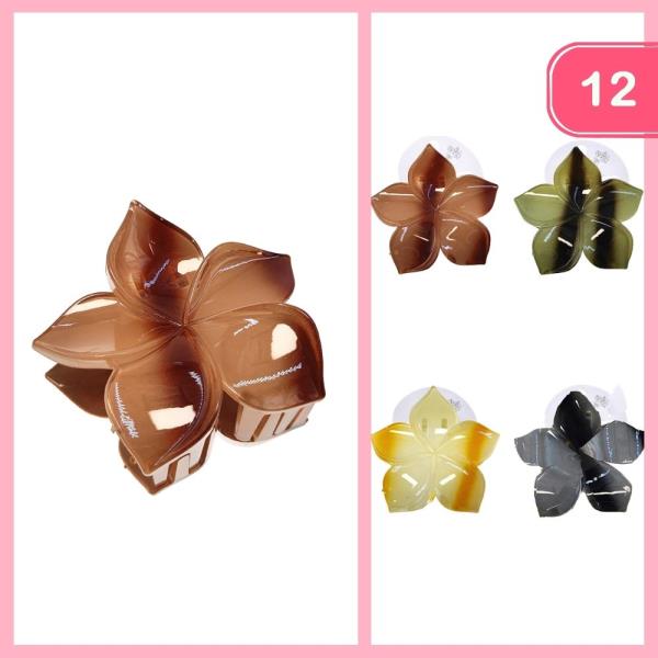 ACRYLIC FLOWER HAIR CLAW CLIP (12 UNITS)