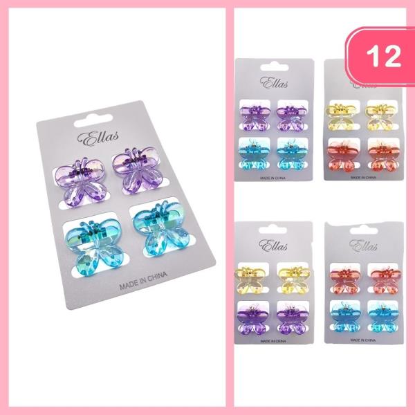 MINI BUTTERFLY HAIR CLAW CLIP (12 UNITS)
