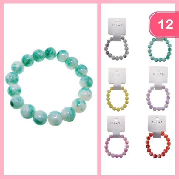 MARBLE BEADED BRACELETS (12 UNITS)