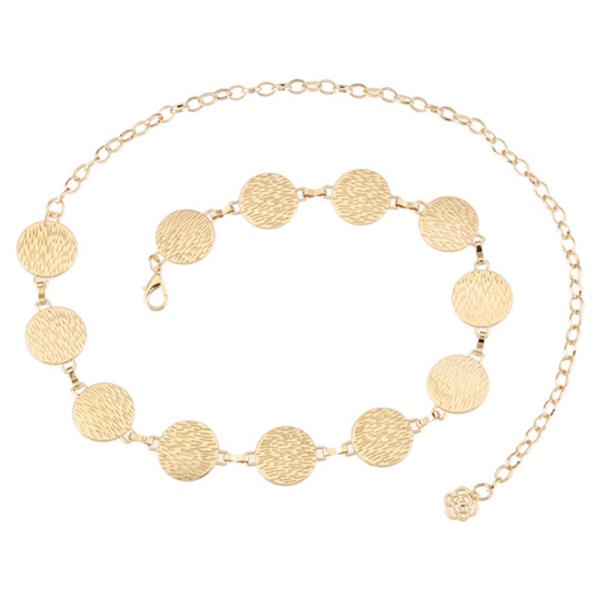 METAL FILIGREE DISC CHAIN BELT