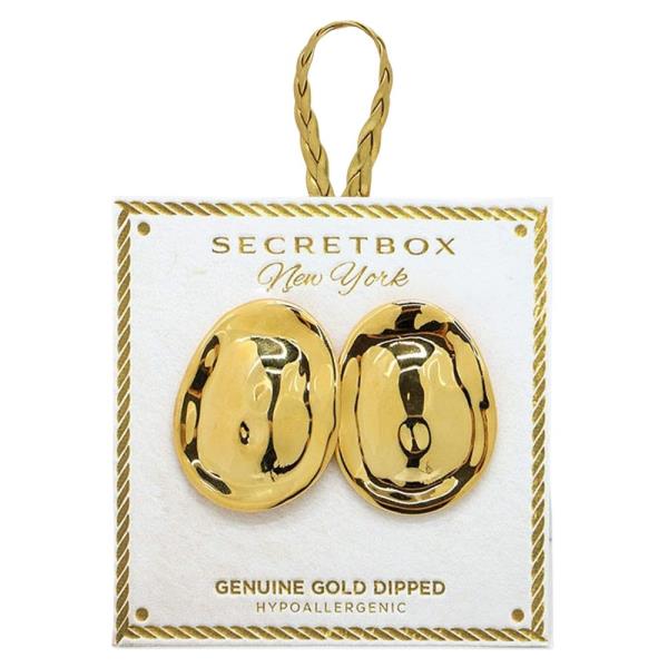 SECRET BOX HAMMERED POST EARRINGS