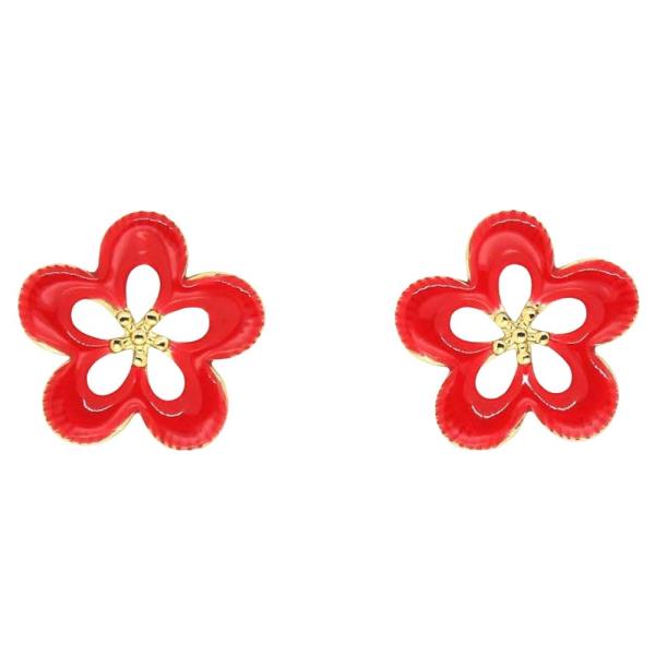 ENAMEL FLORAL STUD EARRING