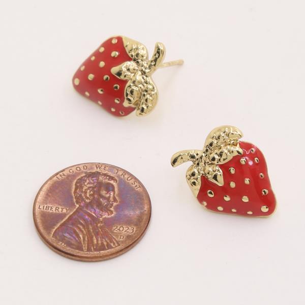 STRAWBERRY STAINLESS STEEL STUD EARRING