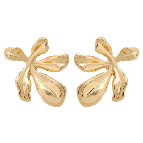 METAL ABSTRACT FLORAL STUD EARRING