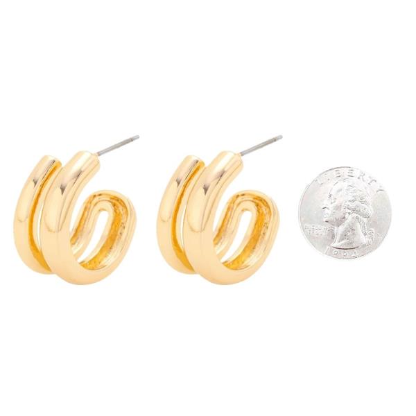 METAL PUFFY HOOP EARRING