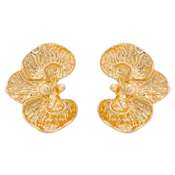 METAL FLORAL DANGLE EARRING