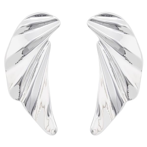 METAL LEAF WING STUD EARRING