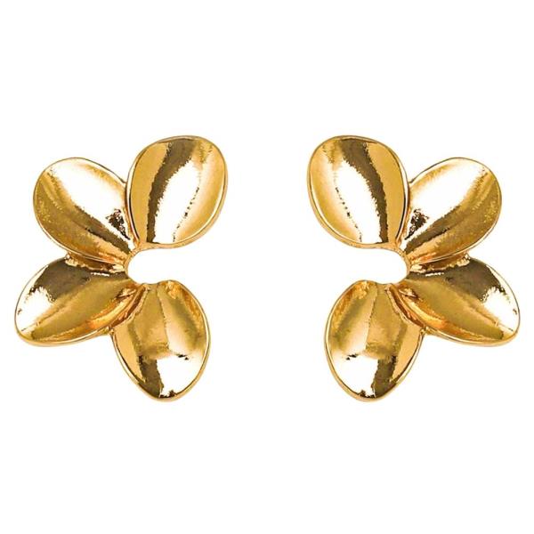 METAL FLORAL STUD EARRING