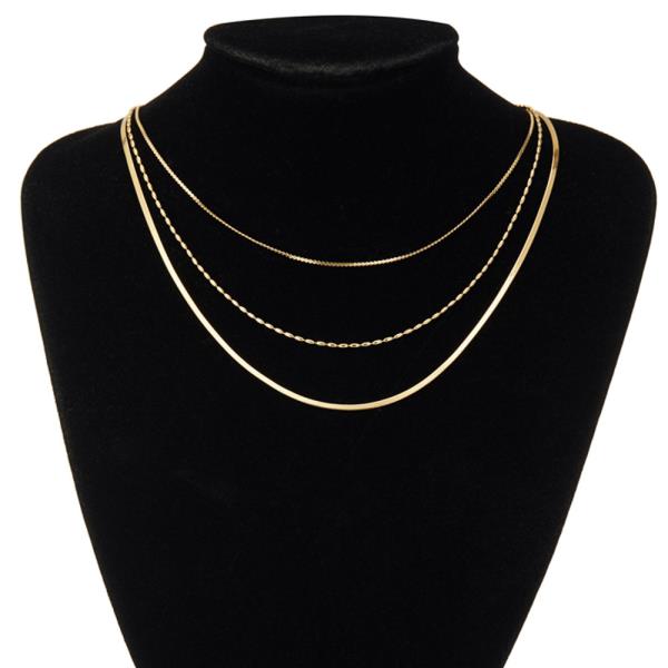 SECRET BOX STAINLESS STEEL 3 CHAIN NECKLACE