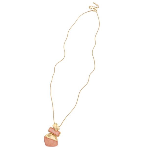 RESIN PENDANT LONG NECKLACE EARRING SET