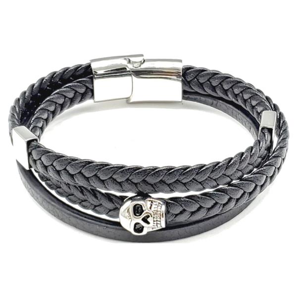 STAINLESS STEEL LEATHER BRACELET