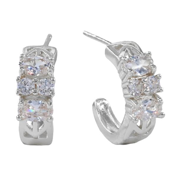 CZ HALF HOOP EARRING