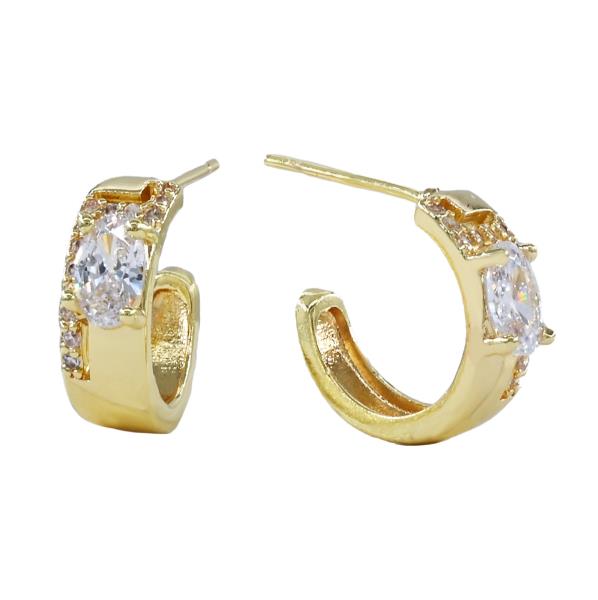 CZ HALF HOOP EARRING