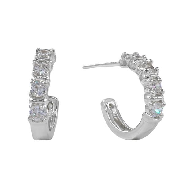 CZ HALF HOOP EARRING