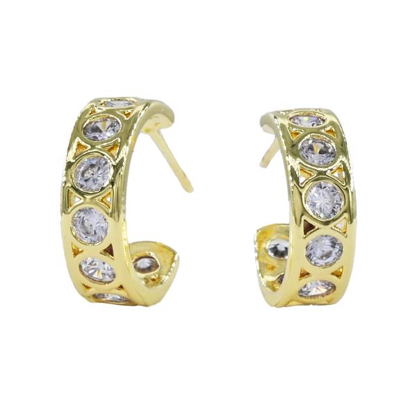 CZ HALF HOOP EARRING