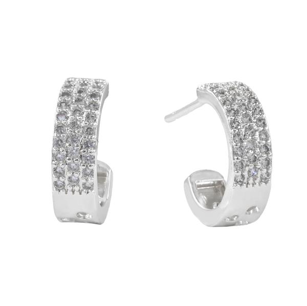 CZ HALF HOOP EARRING