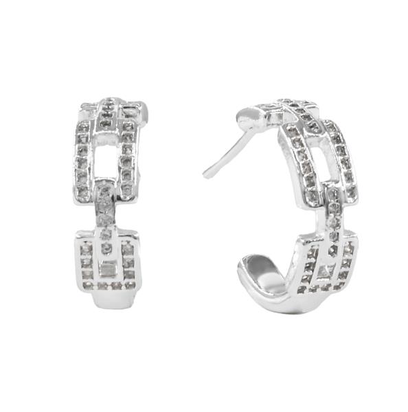 CZ HALF HOOP EARRING