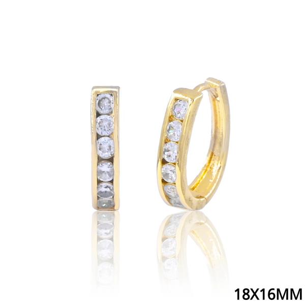 CZ HORSESHOE EARRING