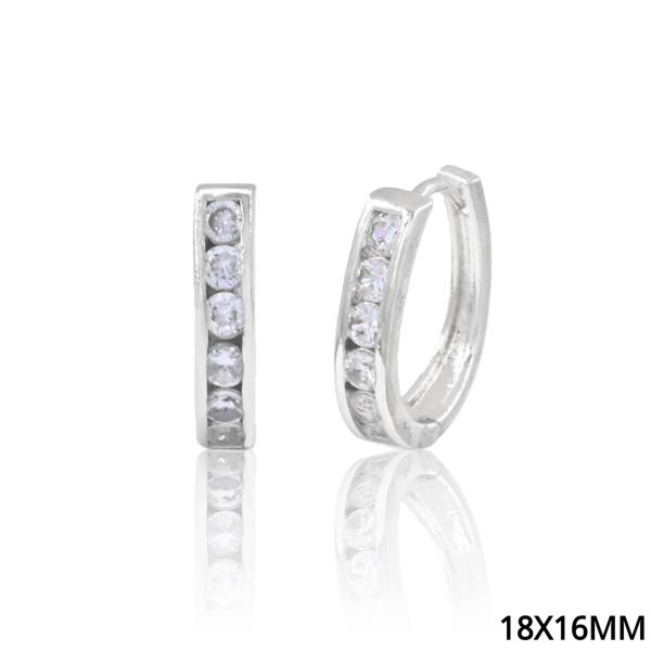 CZ HORSESHOE EARRING