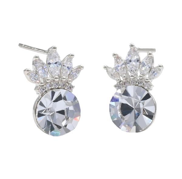 CZ CROWN POST EARRING