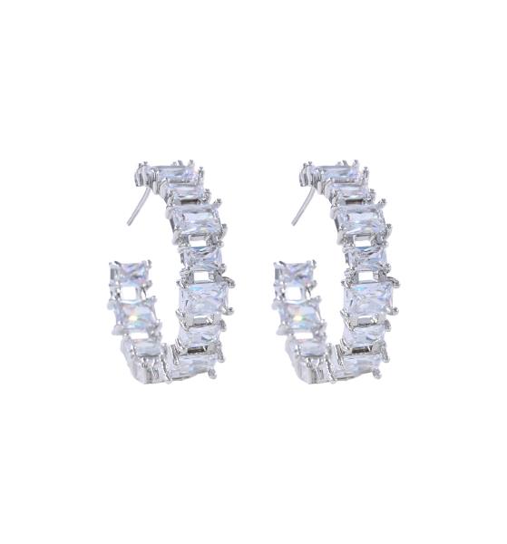 CZ HOOP EARRING