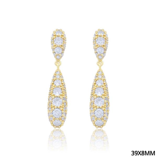 CZ PAVED TEARDROP EARRING