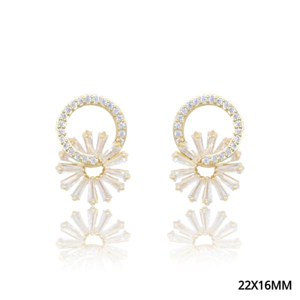 CZ ROUND STUD EARRING