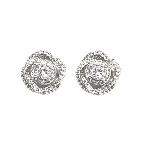 CZ HALO STUD EARRING