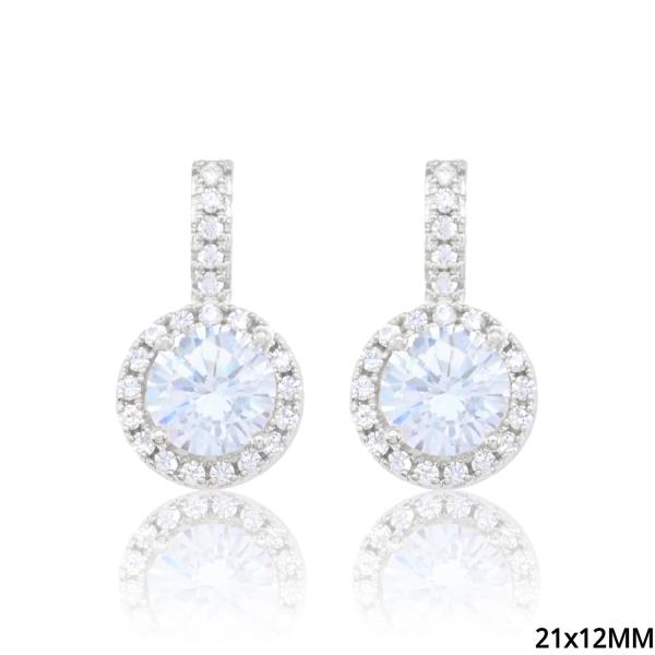 ROUND CZ DANGLE EARRING