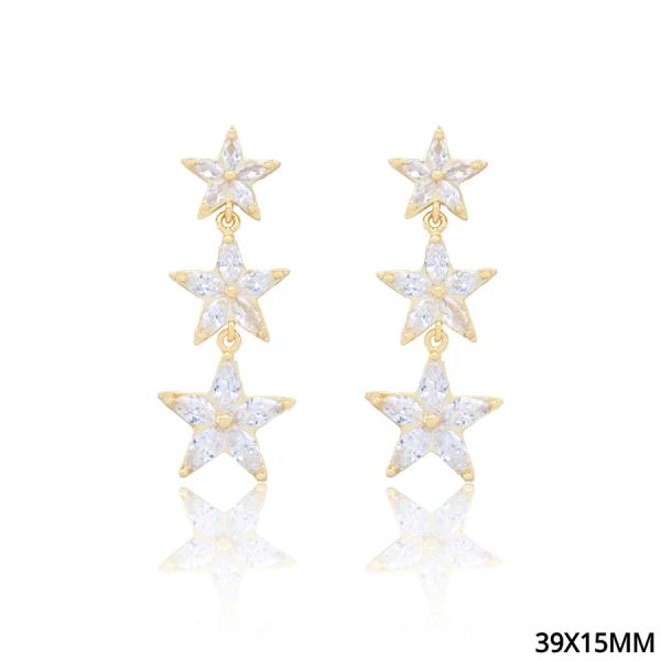 CZ STARS DANGLE EARRING