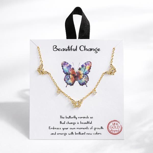 18K GOLD DIPPED BEAUTIFUL CHANGE BUTTERFLY NECKLACE