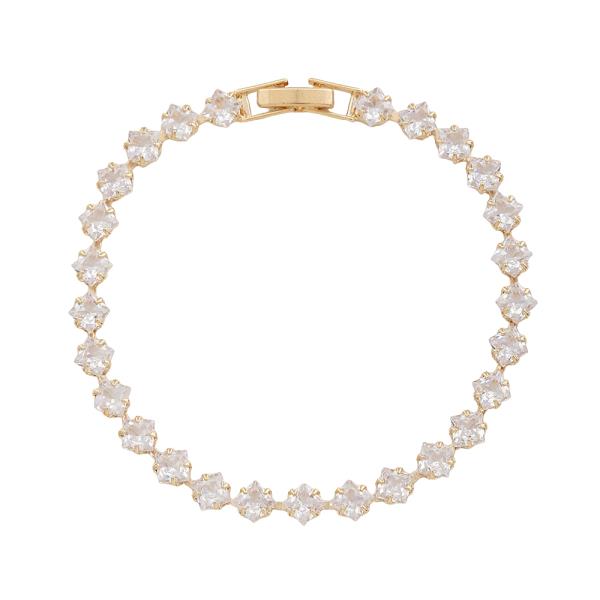 CZ SQUARE CLASP BRACELET