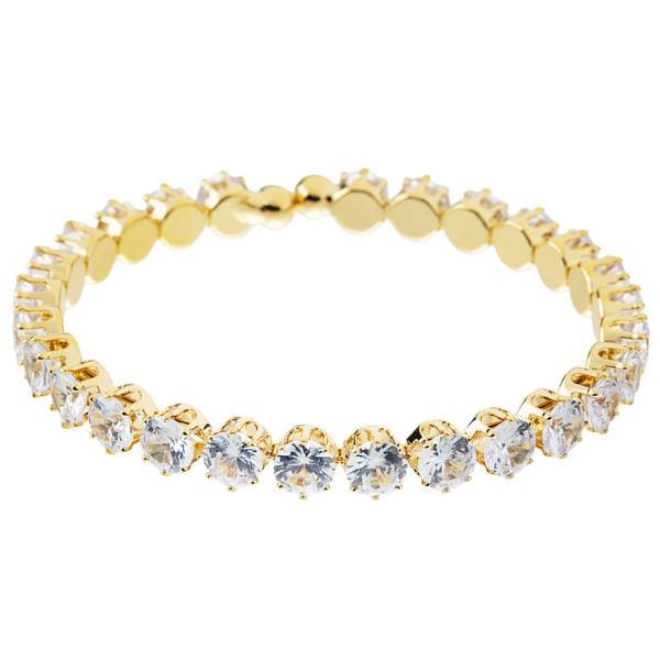 CZ 6MM ROUND CUFF BRACELET