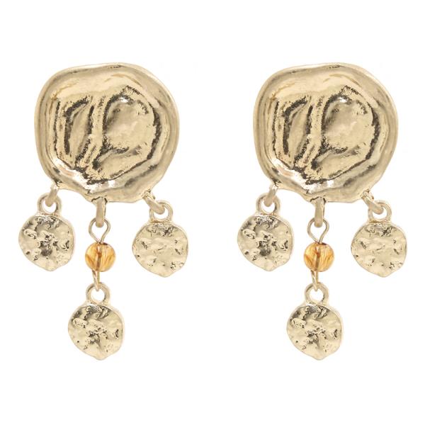 DISC DANGLE BEAD EARRING