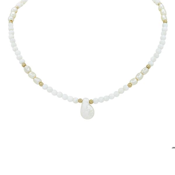 SEED BEADS W/ PEARL NECKLACE