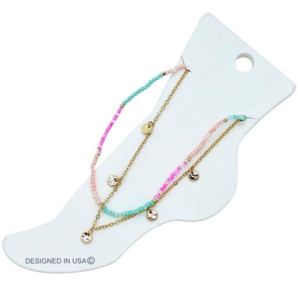 BEAD MULTI STRAND CHAIN ANKLET