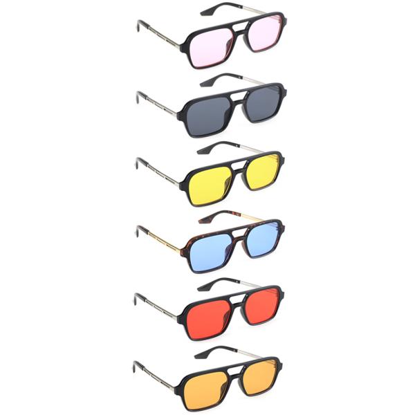 SQUARE COLOR LENS SUNGLASSES 1DZ