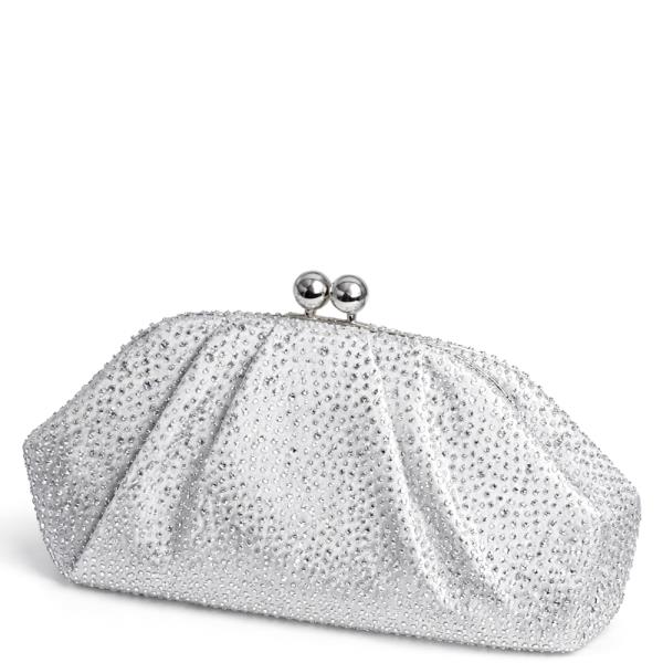 PLEATED SPARKLING ALL OVER EVENING CLUTCH BAG