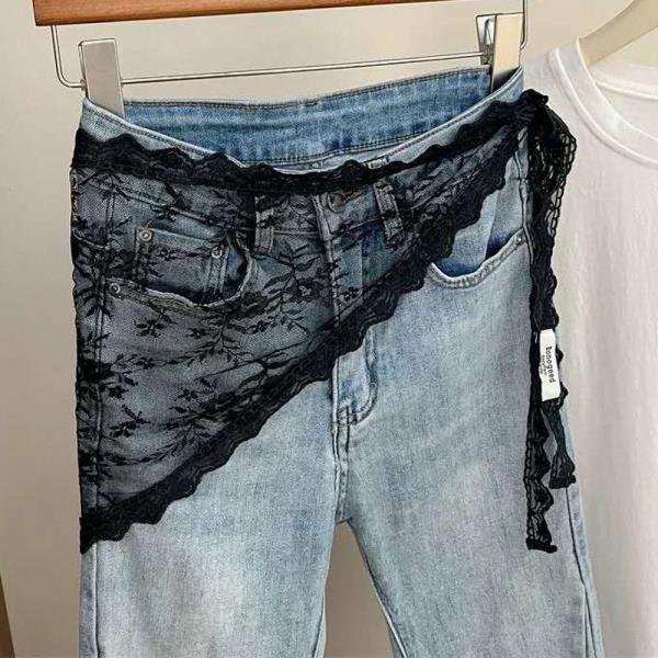 SHEER LACE FLORAL TIE SIDE WRAP SKIRT