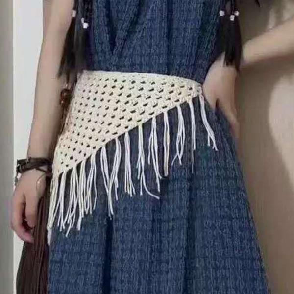CROCHET FRINGE TIE WRAP SKIRT