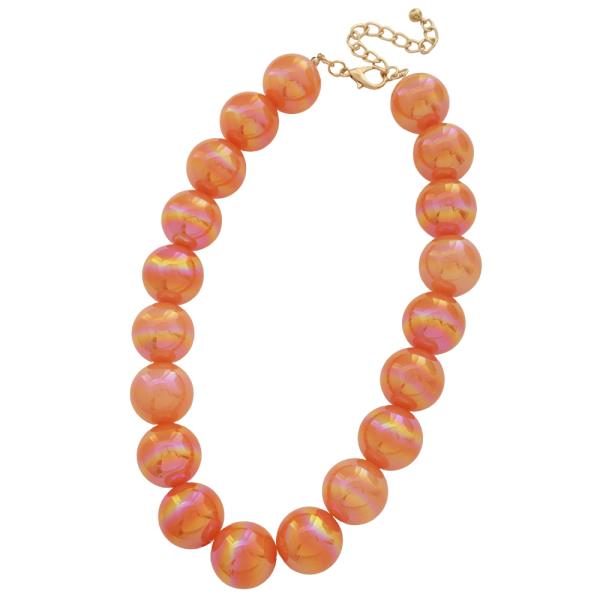 AB BEAD STATEMENT NECKLACE EARRING SET