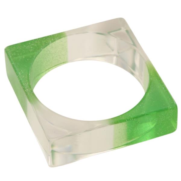 RESIN GRADATION SQUARE BANGLE BRACELET