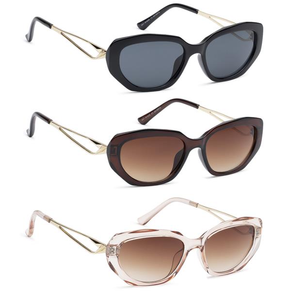 TRENDY ROUND CAT EYE SUNGLASSES 1DZ
