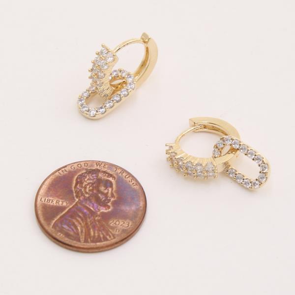 SODAJO HUGGIE HOOPS CZ GOLD DIPPED EARRING