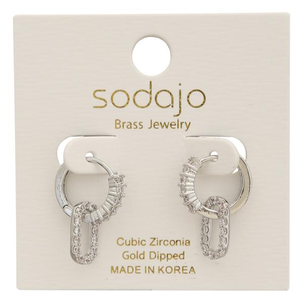 SODAJO HUGGIE HOOPS CZ GOLD DIPPED EARRING