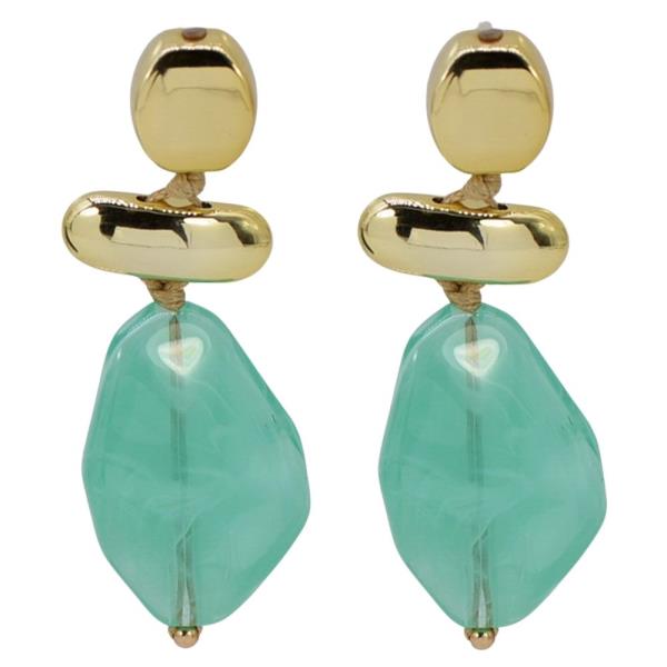 METAL RESIN DANGLE EARRING