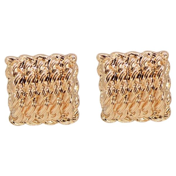 TEXTURED SQ METAL EARRING