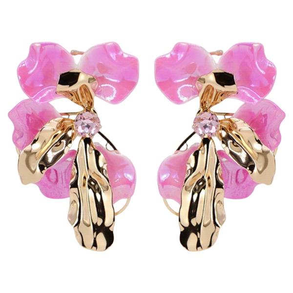 HALF BIG FLOWER STATEMENT EARRING