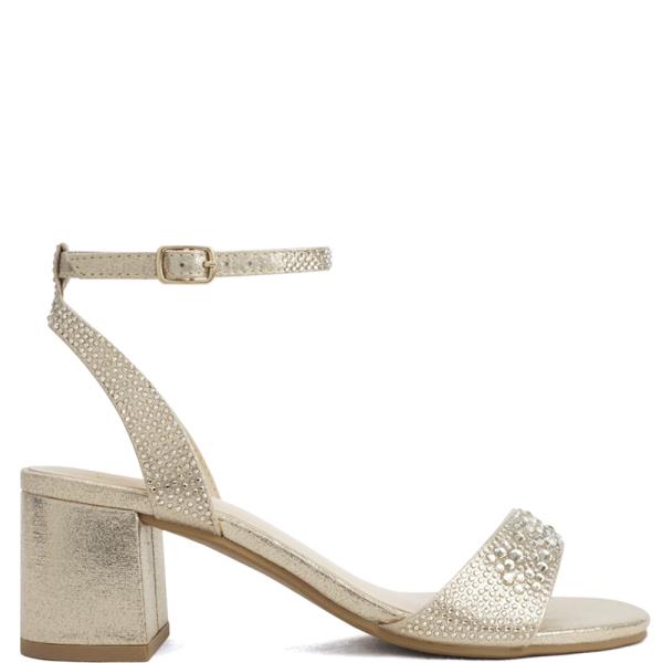 RHINESTONE ANKLE LOW BLOCK HEEL 18 PAIRS